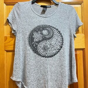 Gray Yin Yang Graphic Tee